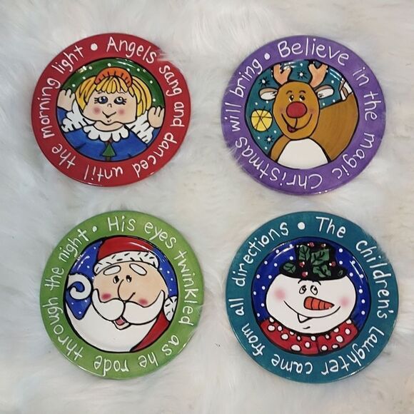 Nicole Engblom Set Of 4 Christmas Plates - Picture 1 of 7